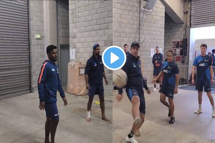 Latest Update! IND vs NZ: भारत और न्यूजीलैंड के खिलाड़ियों पर चढ़ा फीफा का रंग, बारिश के बीच इंडोर फुटबॉल खेलते नजर आये, यहाँ देखें Video