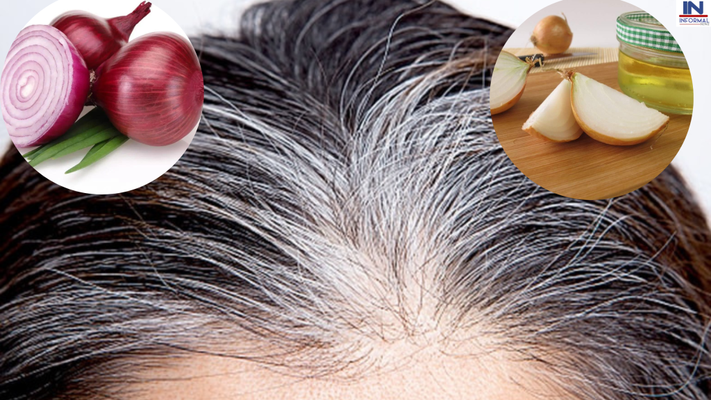 How to make onion juice for hair सफेद होते बालों को काला करने में