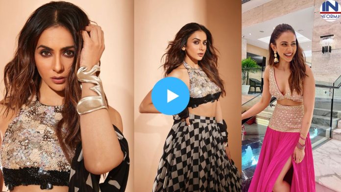 Rakul Preet wore a shimmery top with a checkered skirt, fans were in a tizzy after seeing the photos