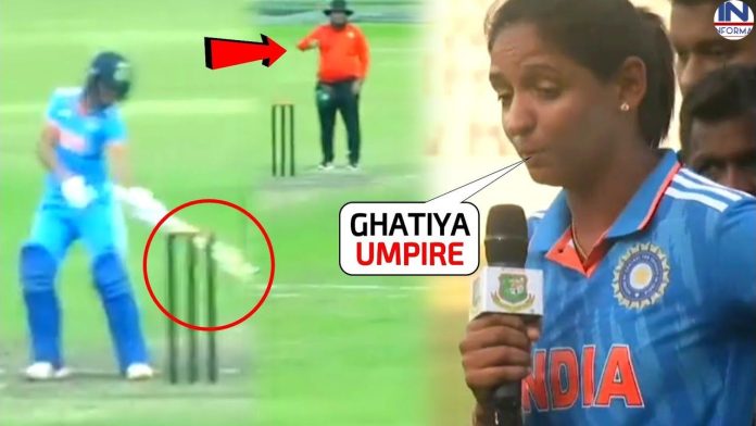 Harmanpreet Kaur Ban: Bat hit the stump, Indian captain Harmanpreet Kaur got into a fight with the umpire. ICC banned