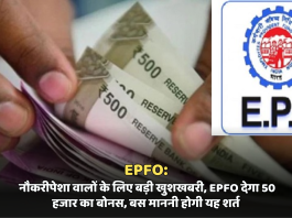 EPFO: नौकरीपेशा वालों के लिए बड़ी खुशखबरी, EPFO देगा 50 हजार का बोनस, बस माननी होगी यह शर्त