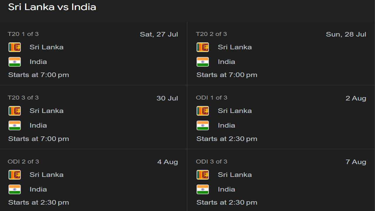 India vs Sri Lanka 2024 Schedule Changed