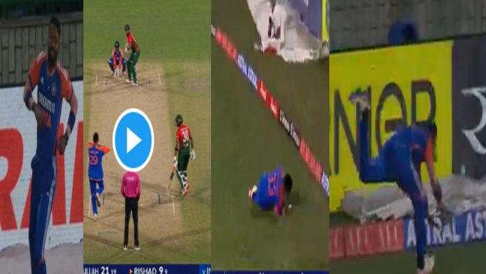 Hardik Pandya took an impossible catch while turning around