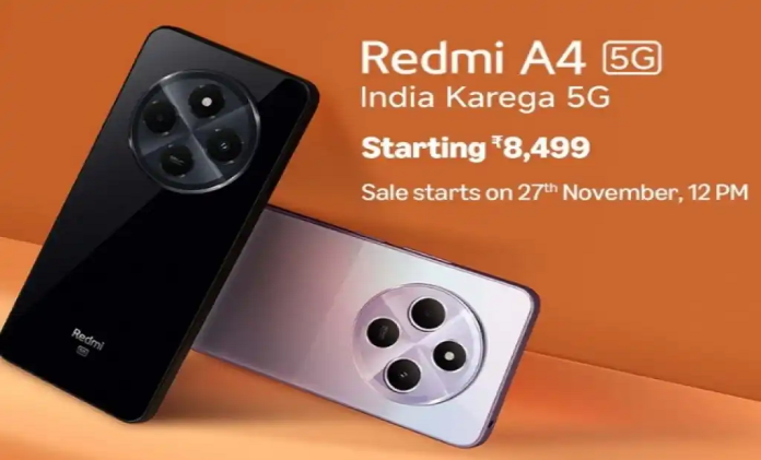 Redmi A4 5G First Sale: Redmi का ये धांसू 5G स्मार्टफोन सिर्फ ₹8,499 रुपये मिल रहा है, जानें फीचर्स और अन्य खास बातें