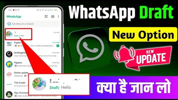 WhatsApp new message draft feature