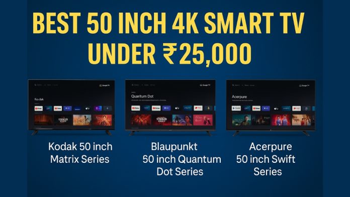 25,000 रुपये से कम में बेस्ट 50 इंच 4K Smart TV! Kodak, Blaupunkt और Acer के धमाकेदार मॉडल्स
